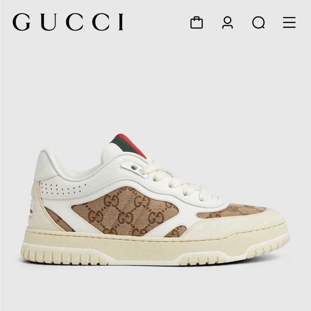 WOMEN'S GUCCI RE-WEB SNEAKER SIZE 40 w/ BOTH GUCCI DUST BAGS, BOX, & XTRA LACES.